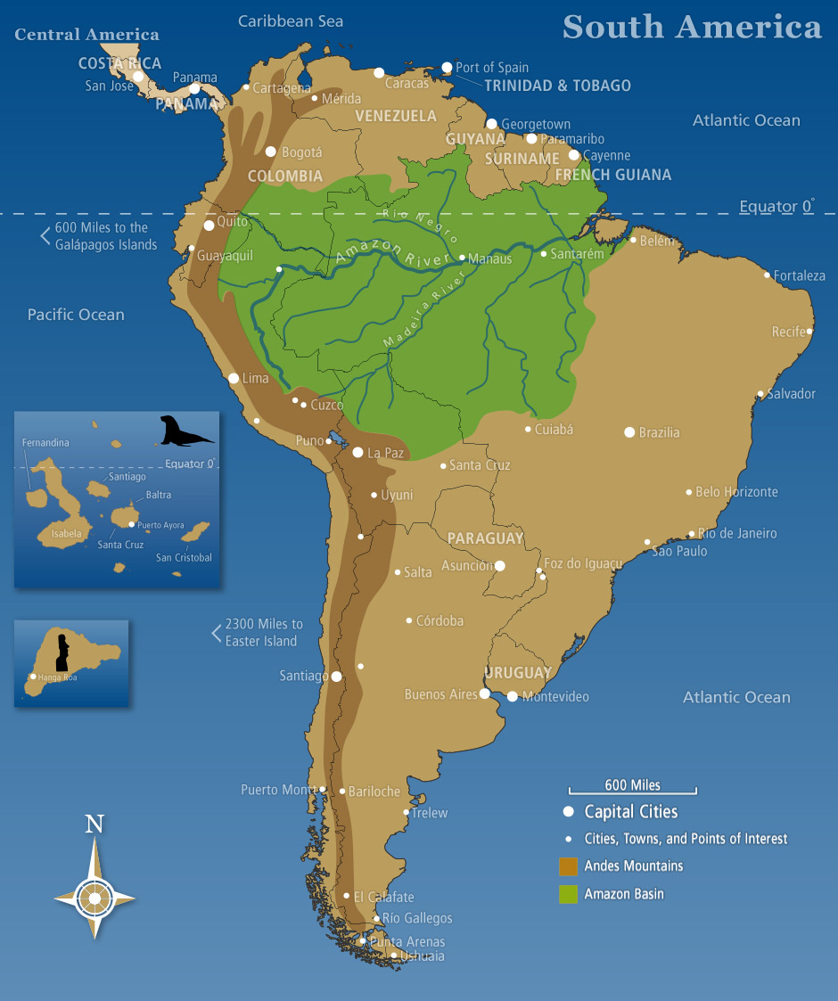 South America Map Amazon River Map of South America   Southwind Adventures